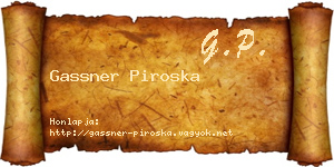 Gassner Piroska névjegykártya